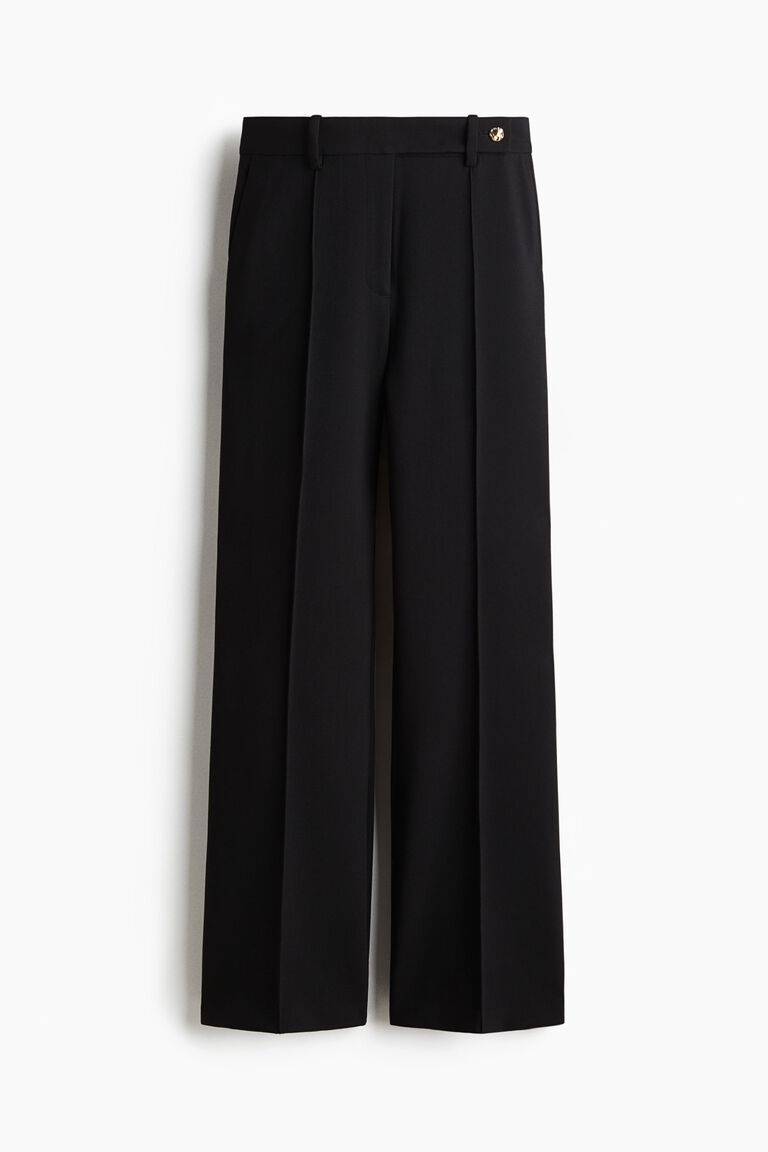 Flared crease-detail trousers