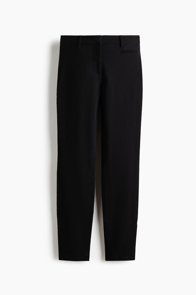 Fitted ankle-length trousers