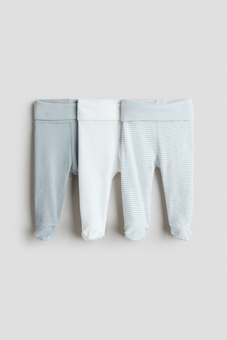 3-pack foldover-waist leggings