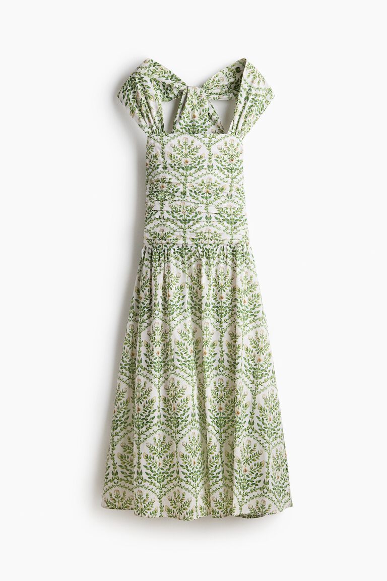 Poplin halterneck dress