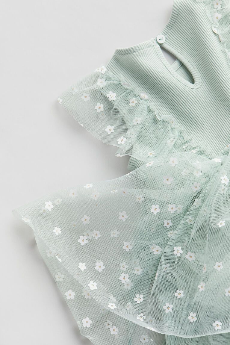 Patterned tulle dress