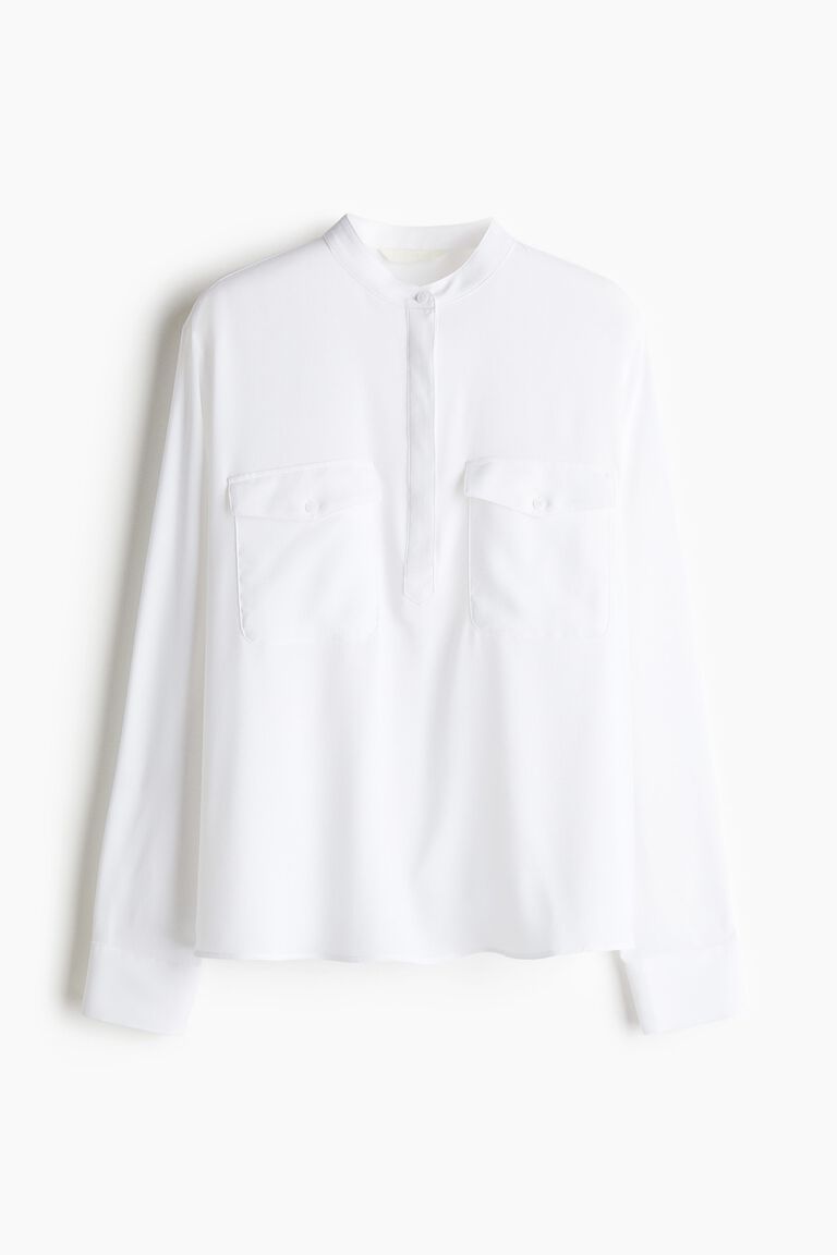 Band-collar blouse