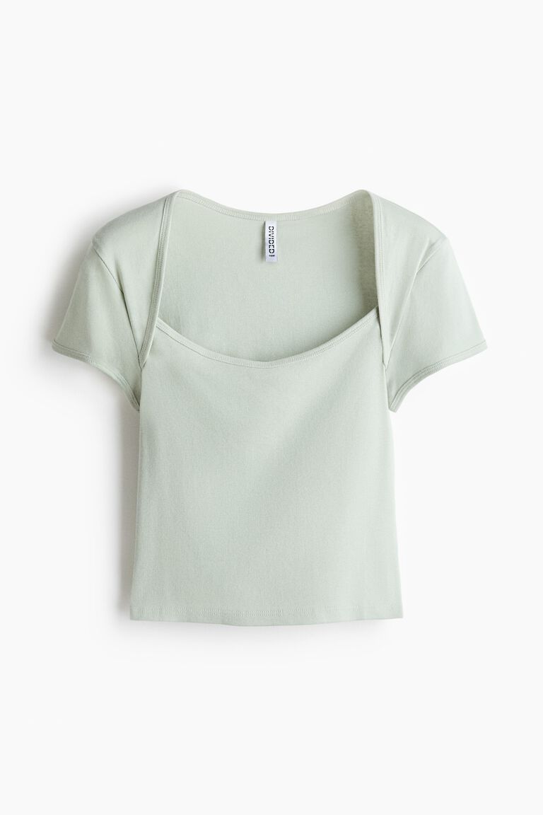 Scoop-neck cotton top
