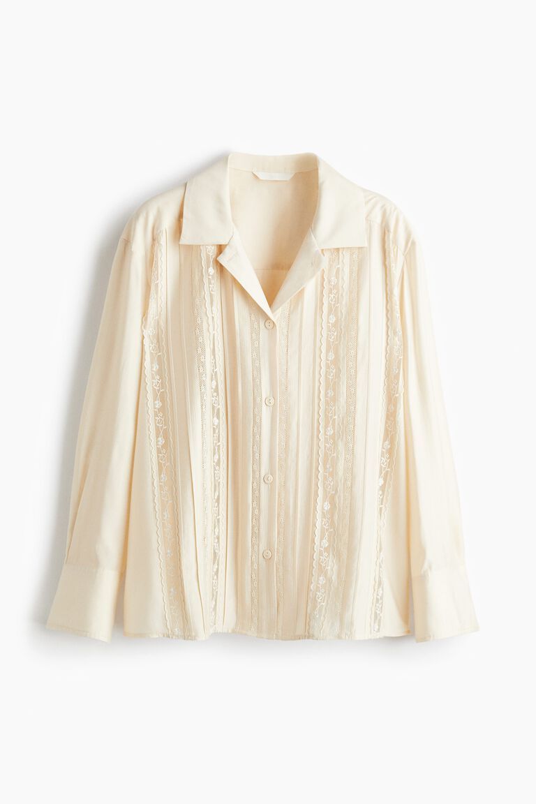 Lace-inset shirt