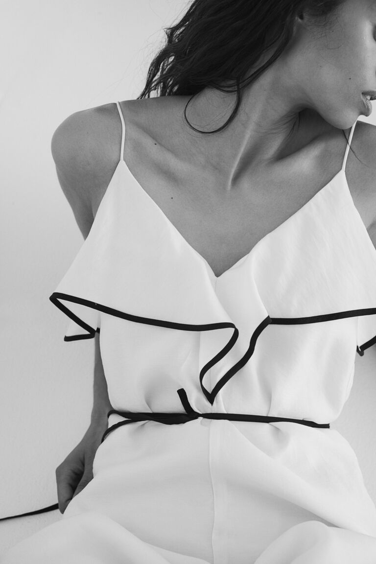 Flounce-trimmed jumpsuit