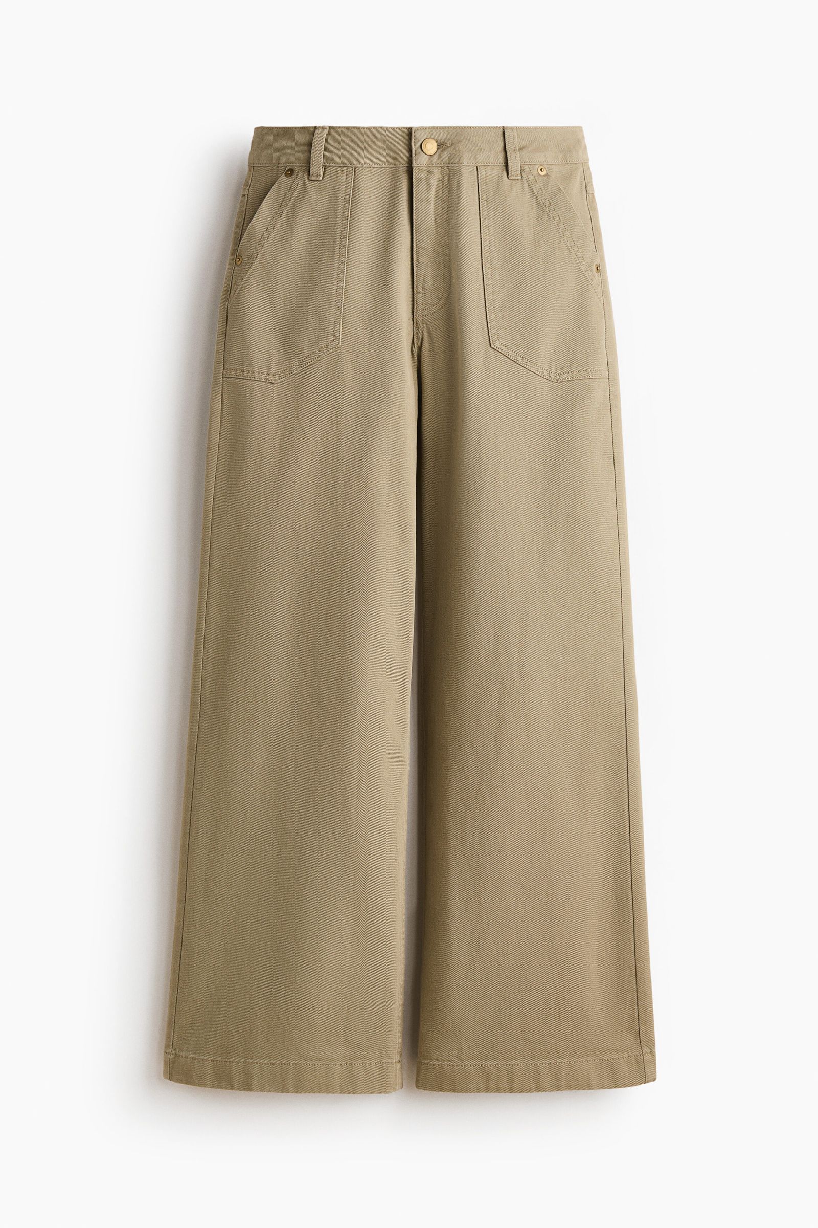 Wide twill trousers