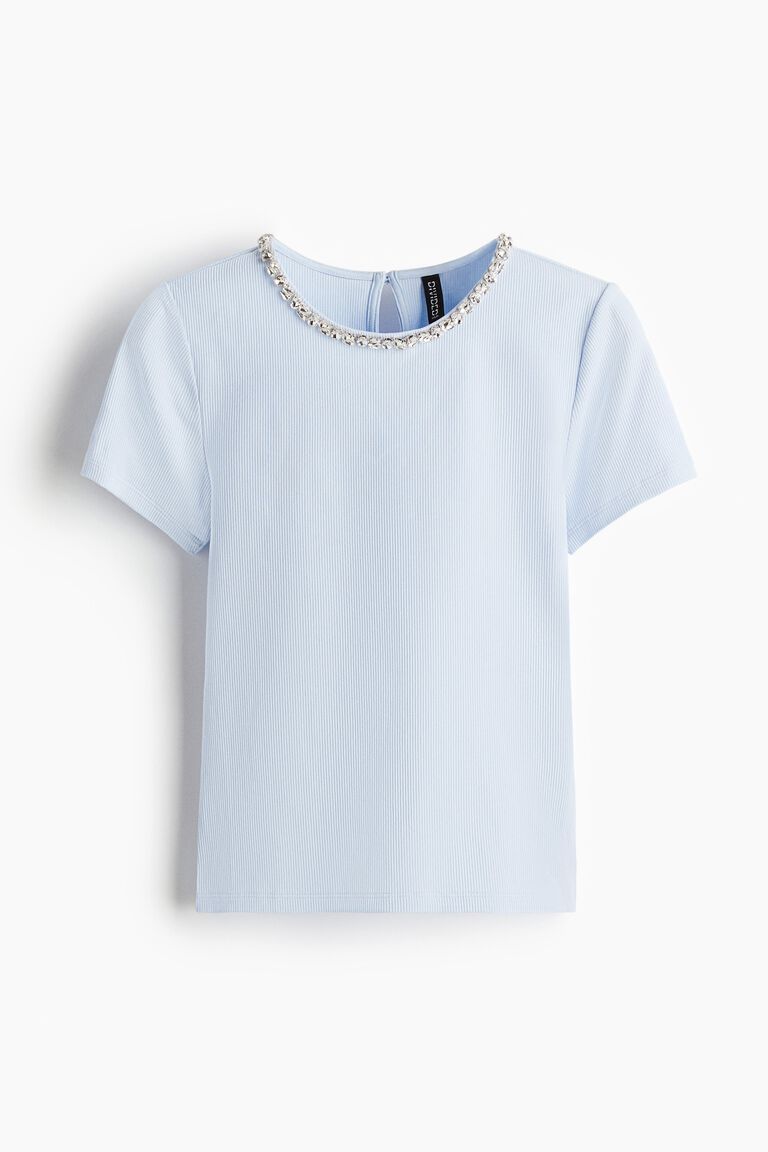 Rhinestone-embellished T-shirt