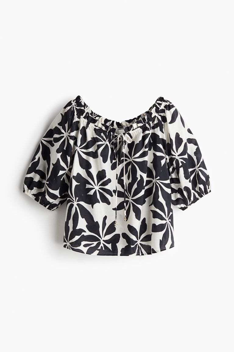 Frill-trimmed blouse