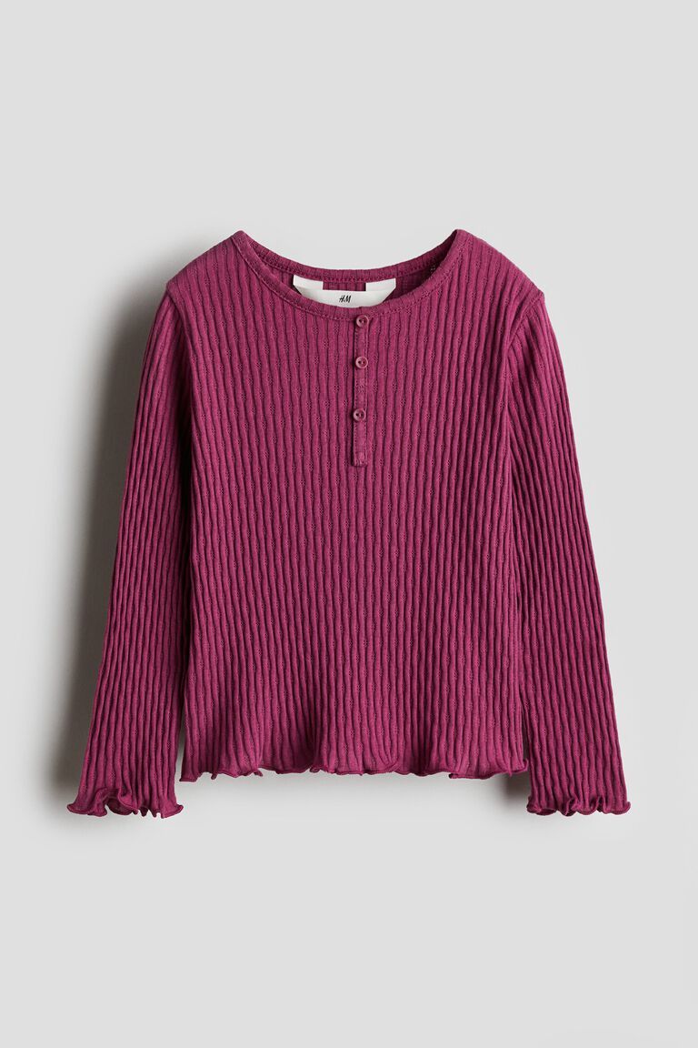 Pointelle jersey top