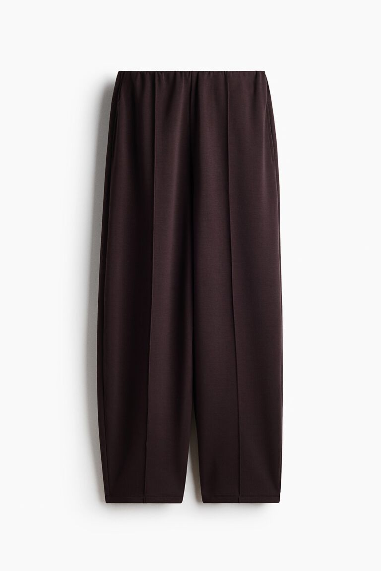 Viscose-blend barrel trousers
