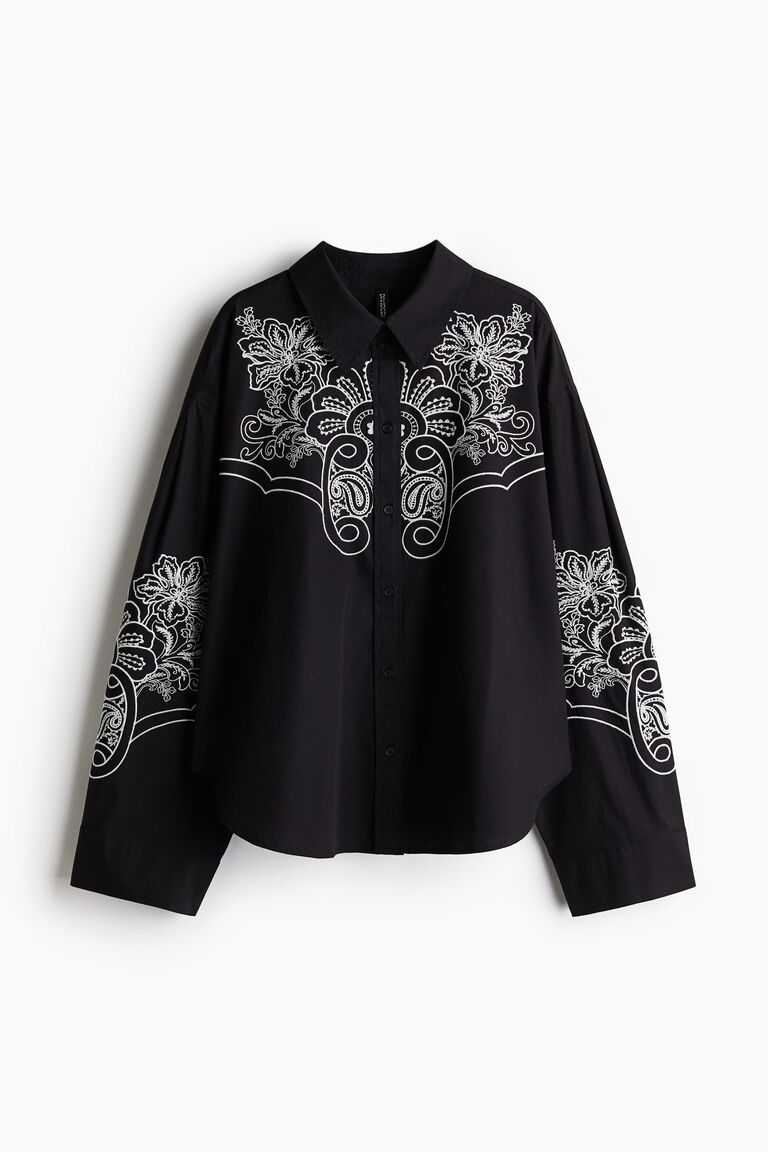 Oversized embroidered shirt