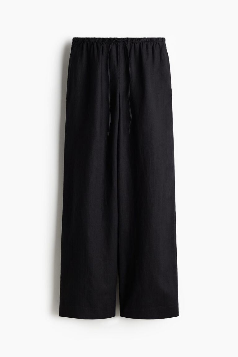 Linen drawstring trousers