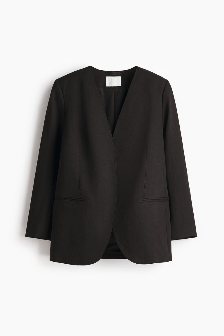 Collarless blazer