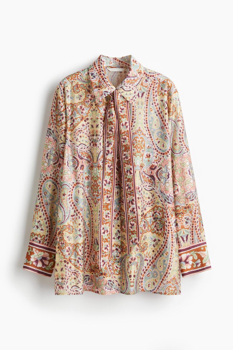 Tie-neck shirt