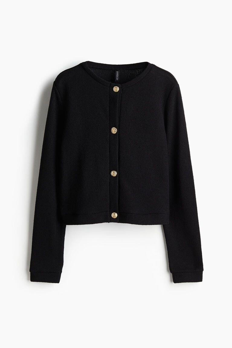 Textured jersey cardigan