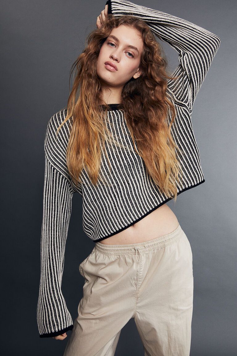 Poplin pull-on trousers