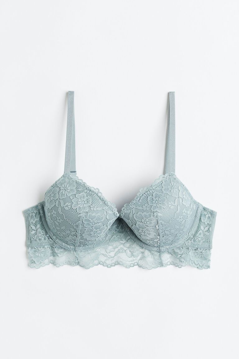 Padded underwired lace bra