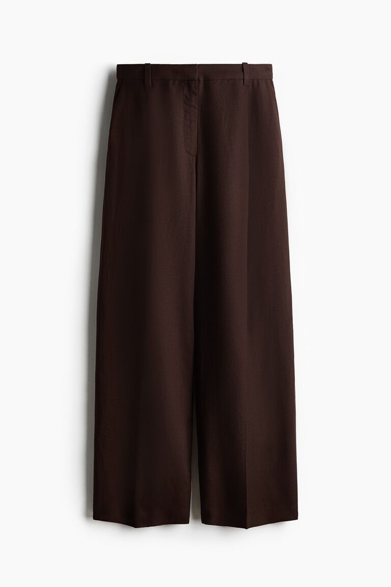 Tailored linen-blend trousers