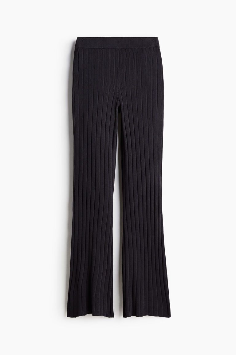 Rib-knit trousers