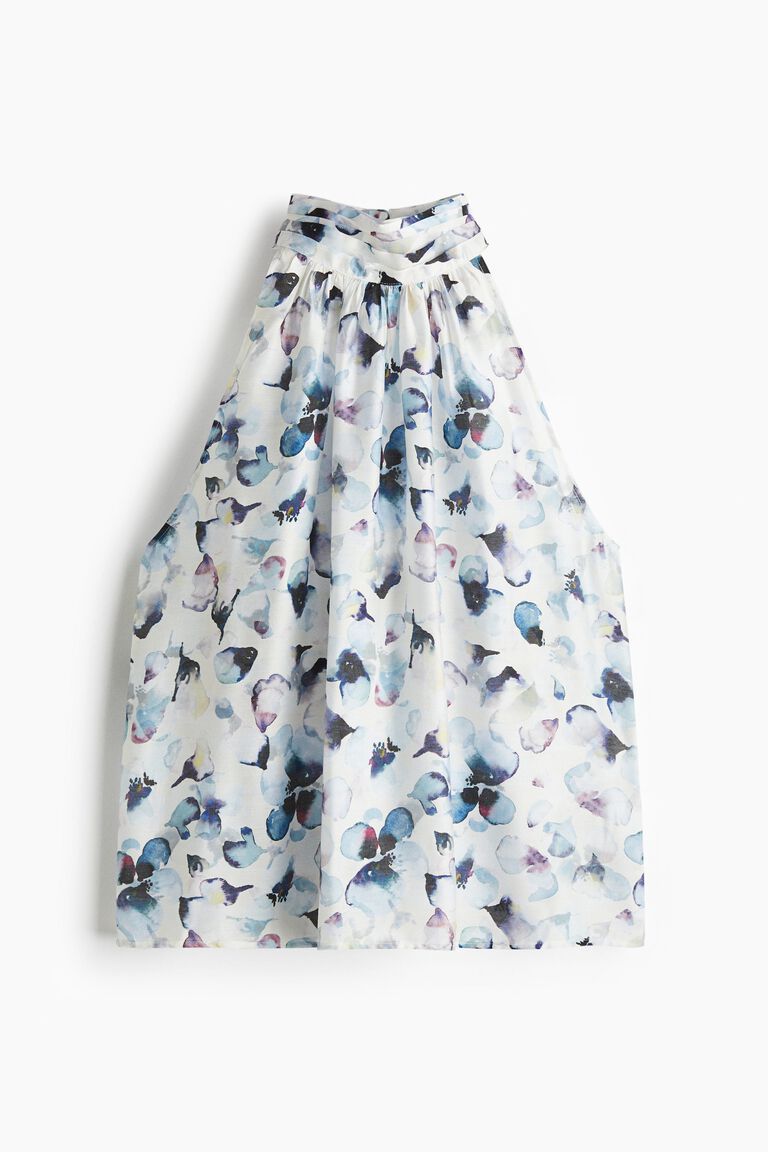 Draped-collar top