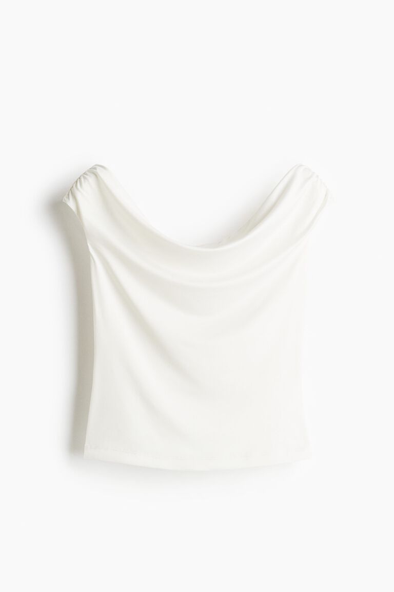 Draped off-the-shoulder top
