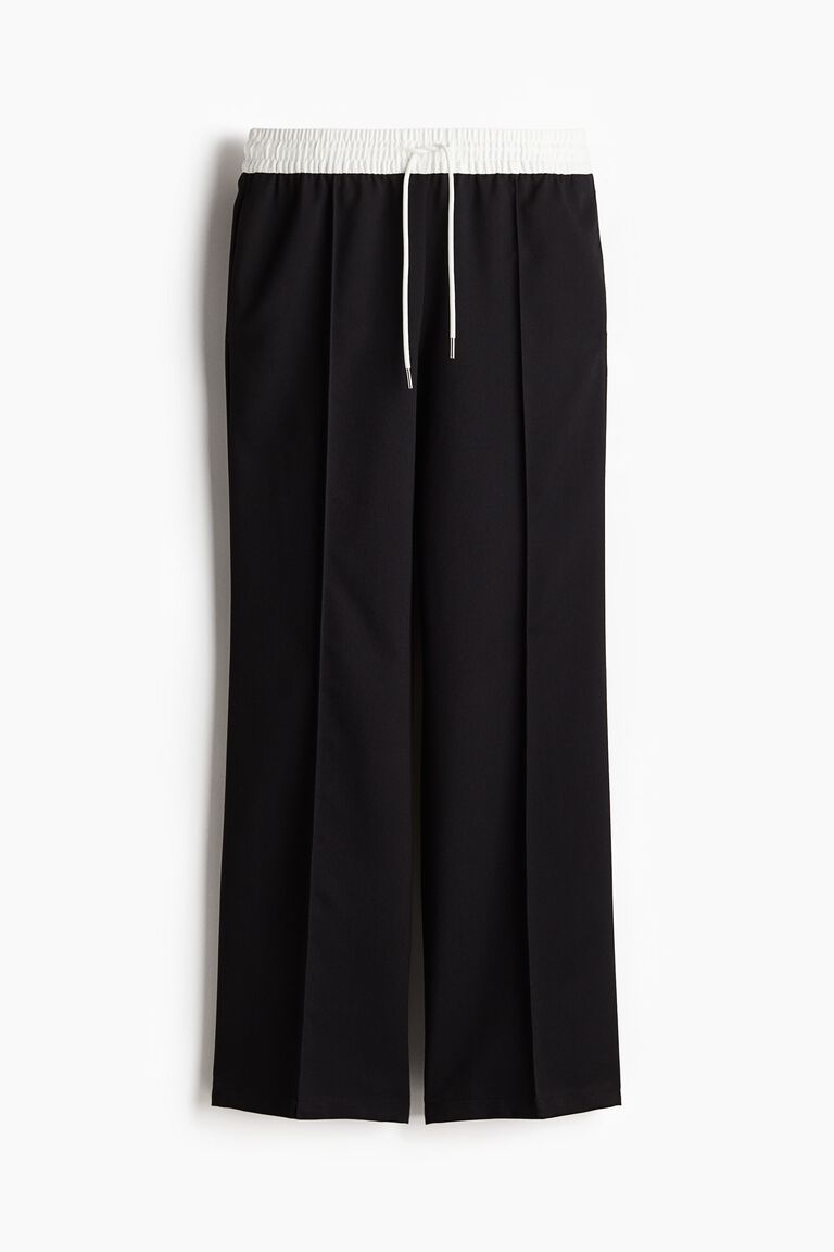 Crease-leg drawstring trousers