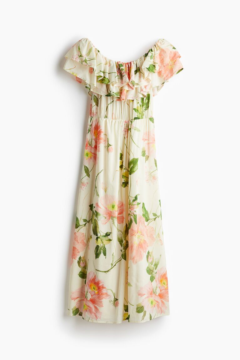 Flounced off-the-shoulder dress