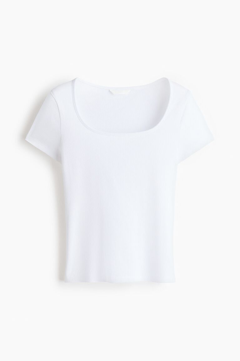 Ribbed cotton T-shirt