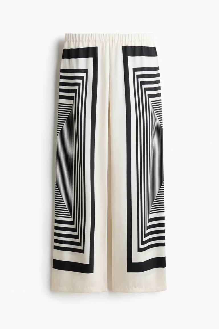 Wide satin trousers