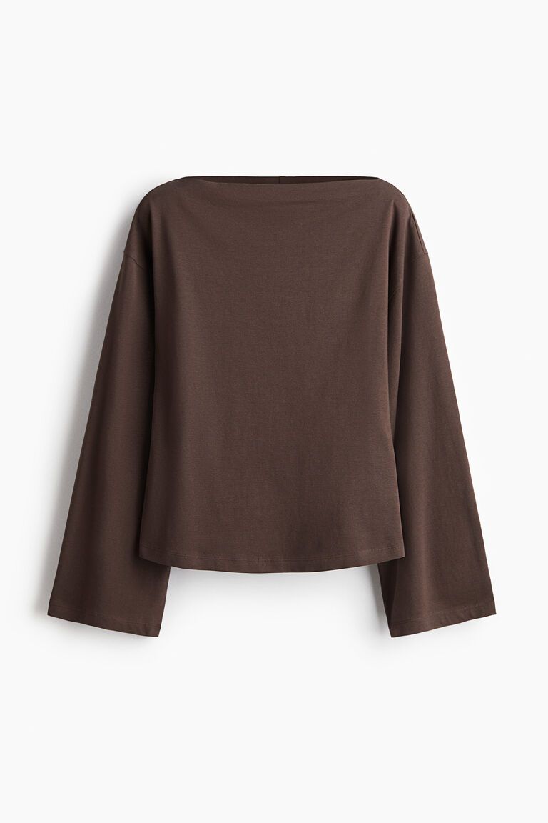 Boat-neck cotton top