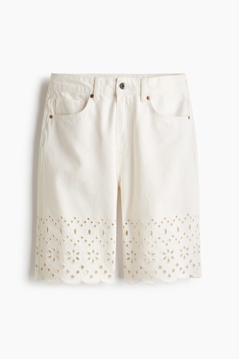 Broderie anglaise Bermuda shorts