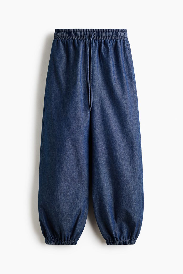 Denim balloon trousers