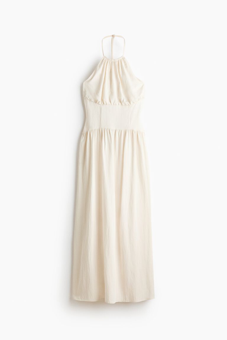 Ruched halterneck dress