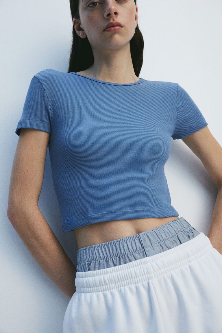 Ribbed cropped top