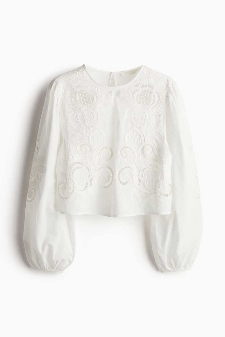 Broderie anglaise cotton blouse