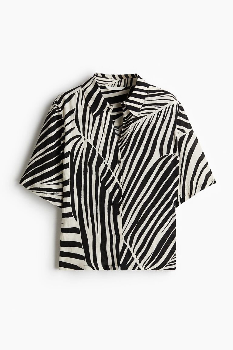 Crinkled viscose shirt