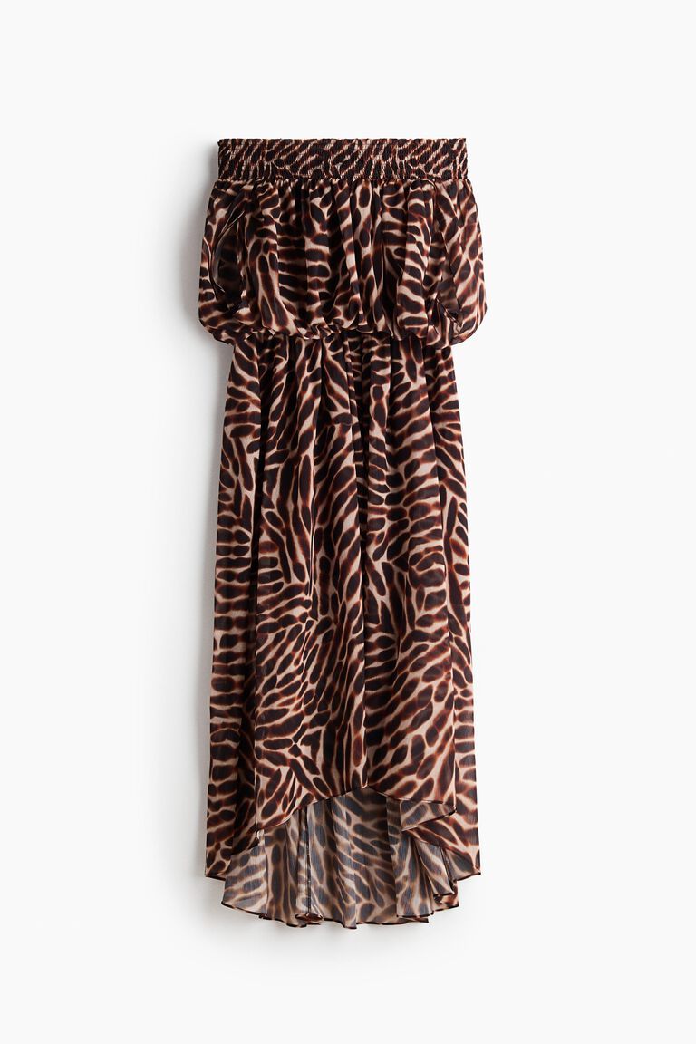 Off-the-shoulder chiffon dress