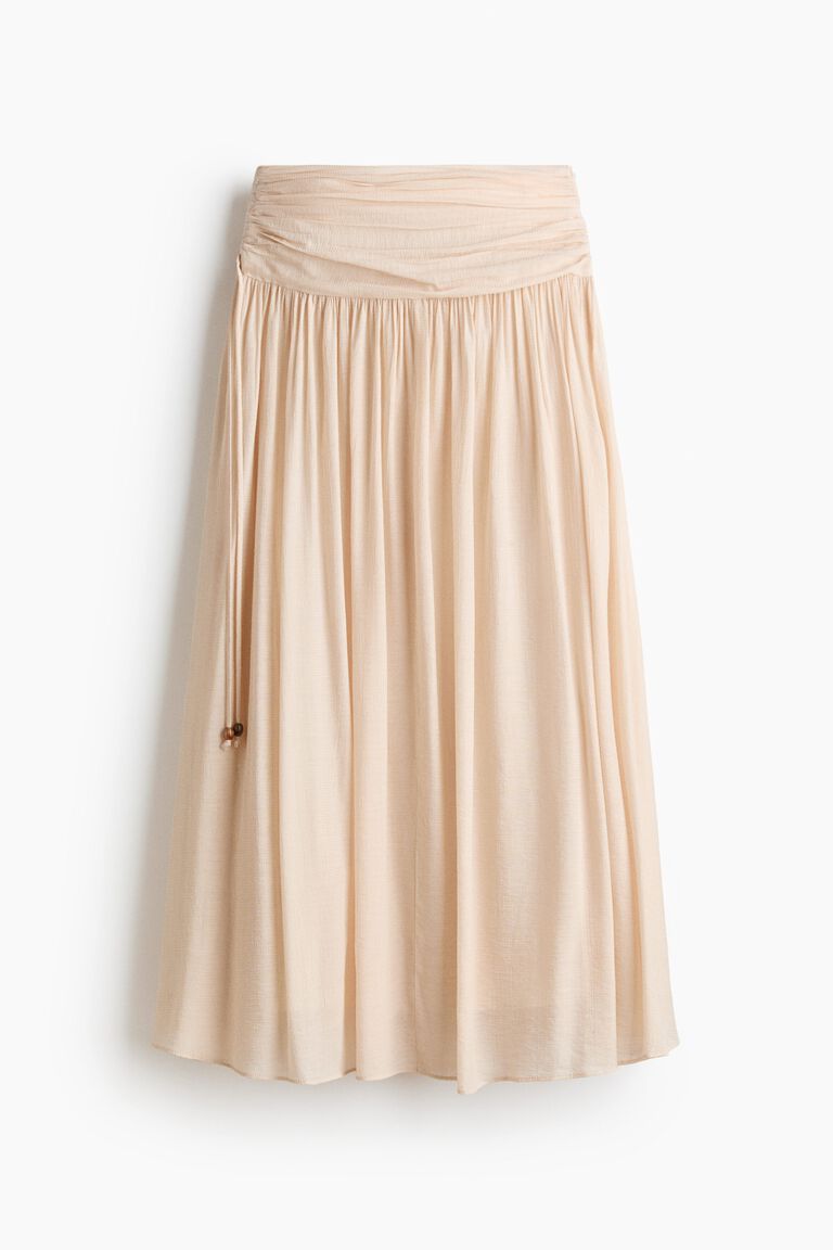 Gathered crêpe skirt