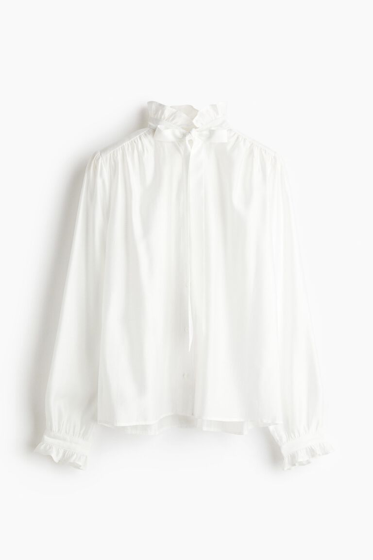 Bow-collar blouse