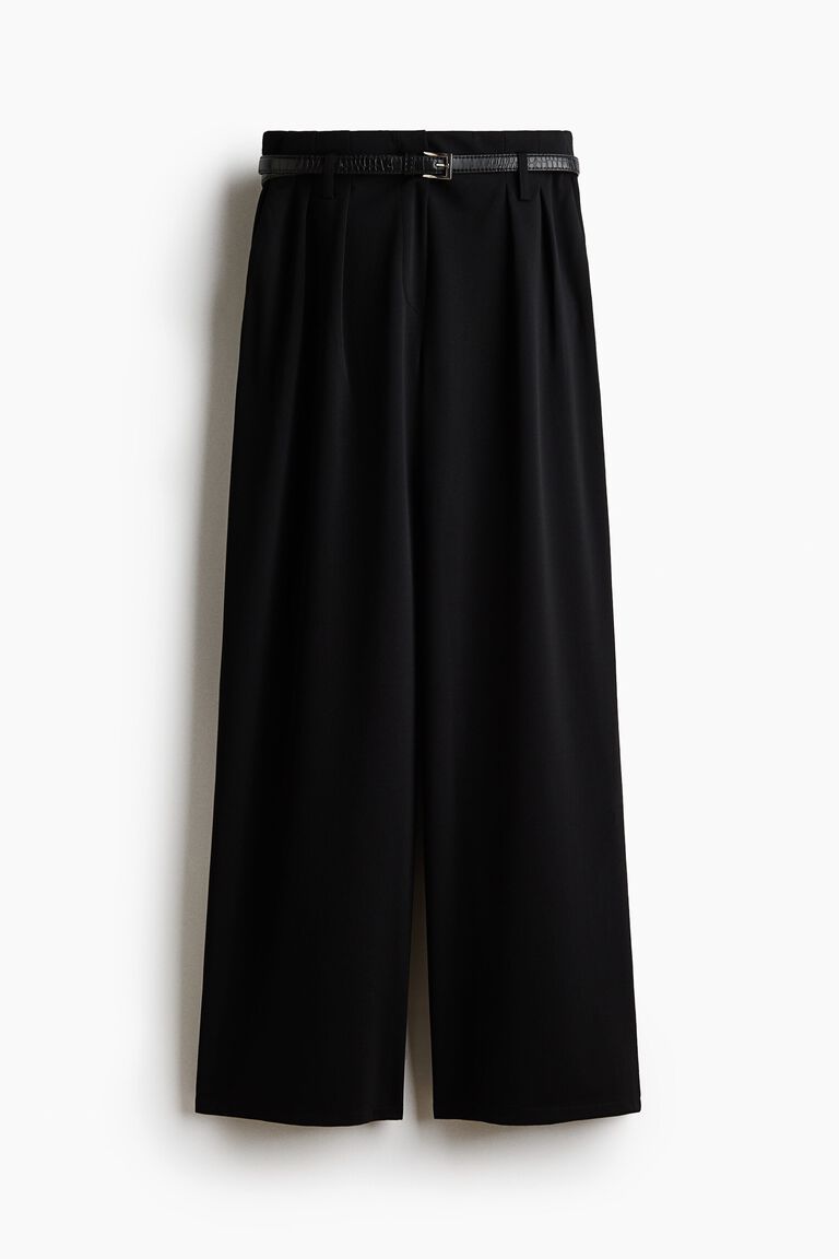 Wide belted trousers