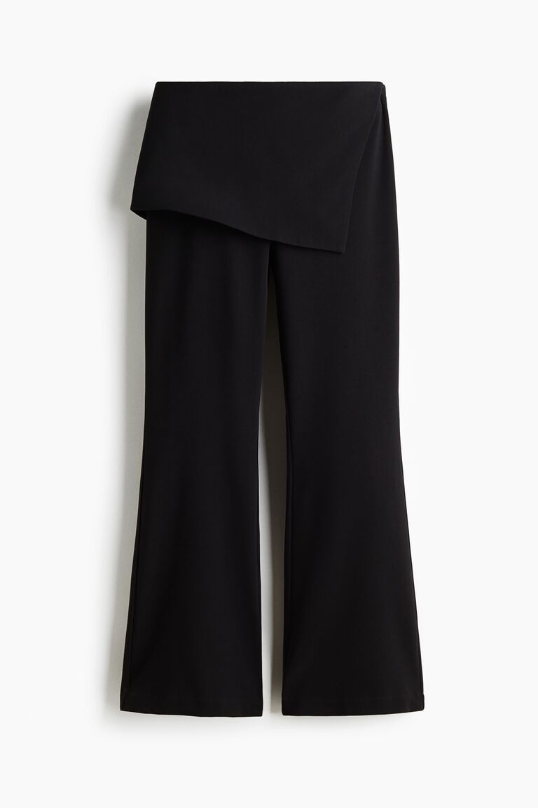 Skirt-layered trousers