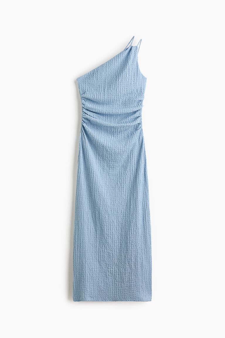 Crinkled one-shoulder dress