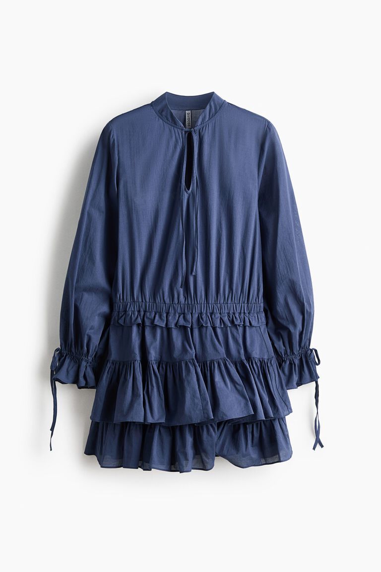 Flounced cotton dress