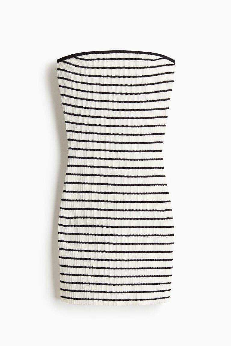 Rib-knit bandeau dress