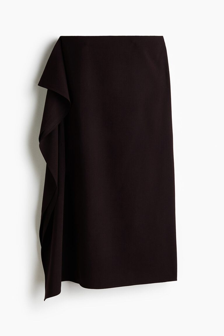 Flounced midi skirt