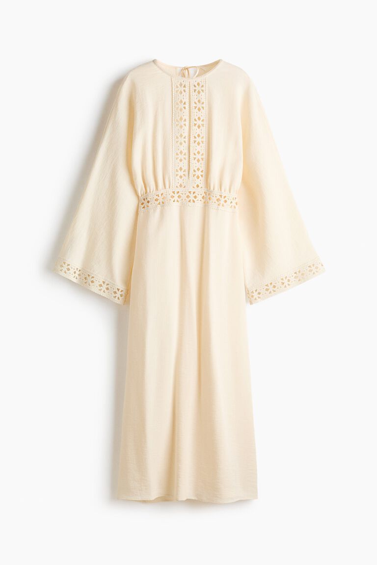 Crochet-look tunic dress