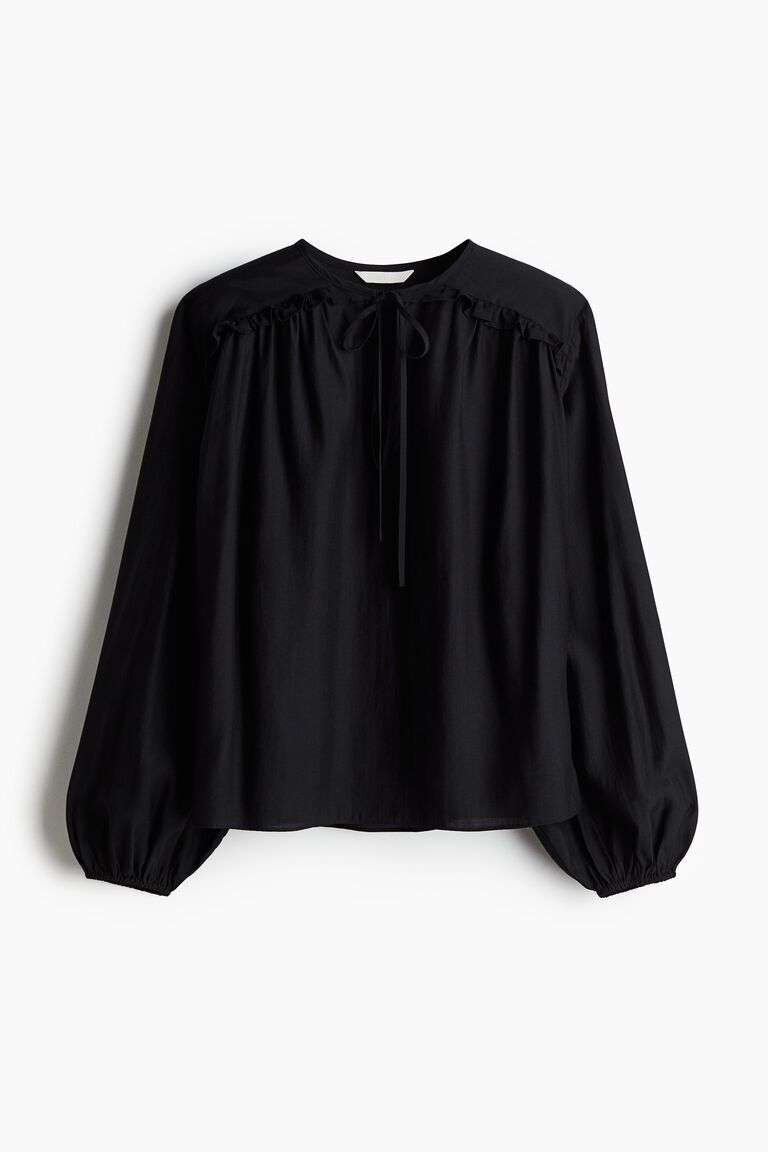 Frill-trimmed blouse