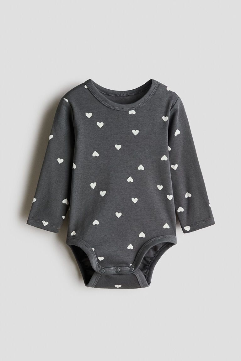 Printed cotton bodysuit