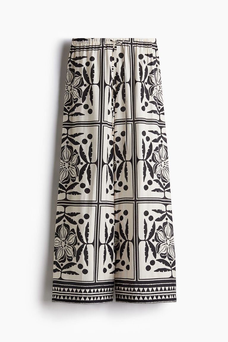 Wide drawstring trousers