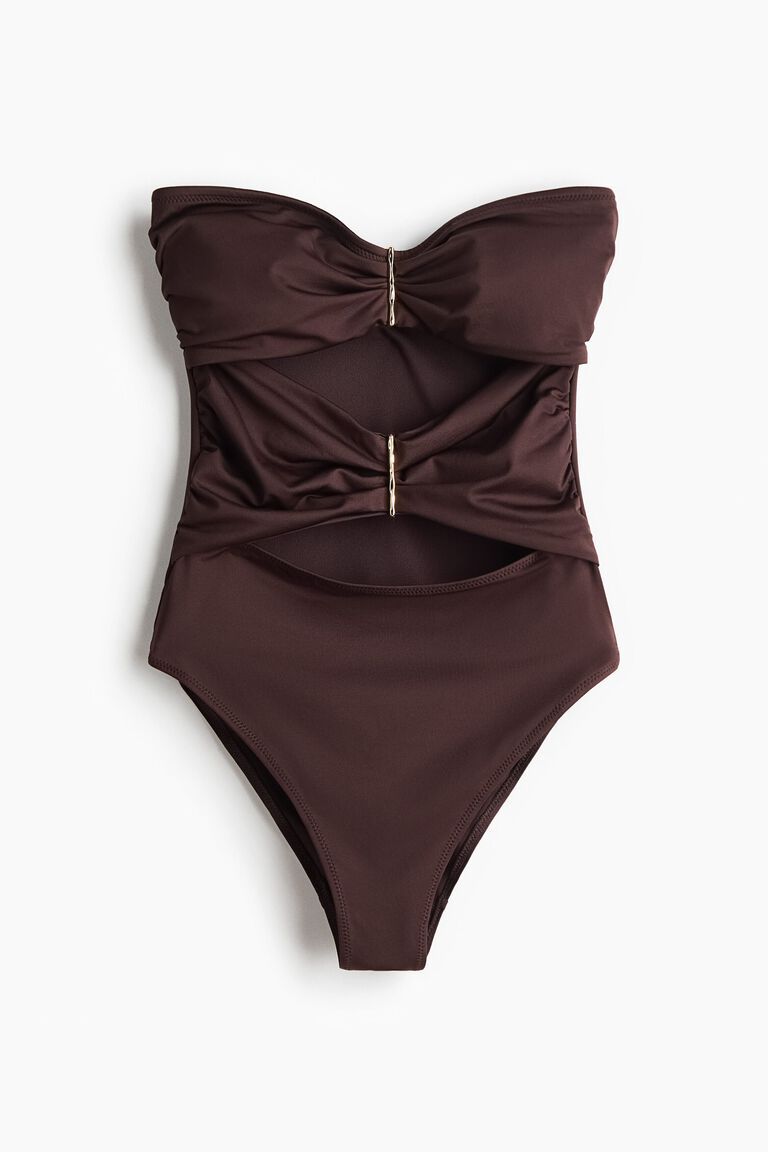 Padded-cup bandeau swimsuit